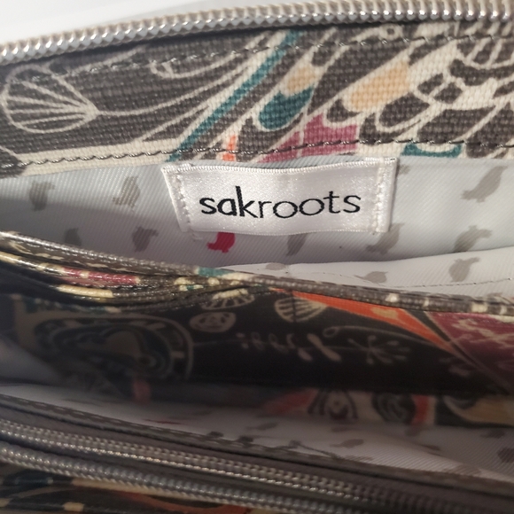Sakroots Iris Coated Canvas Smartphone Wallet Crossbody Chain Strap Zipper Close - Picture 4 of 12